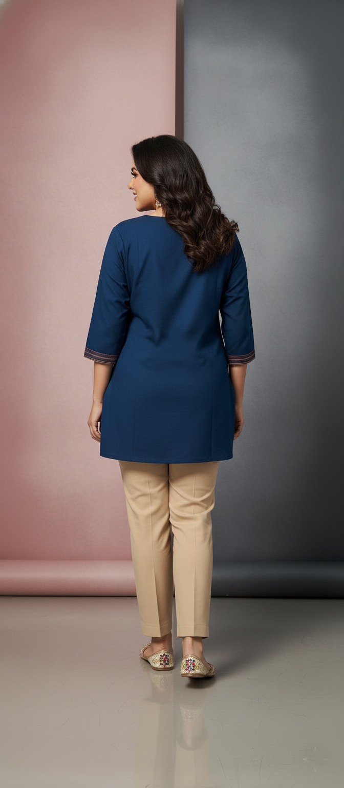 Elegant Threaded Charm Short Kurti