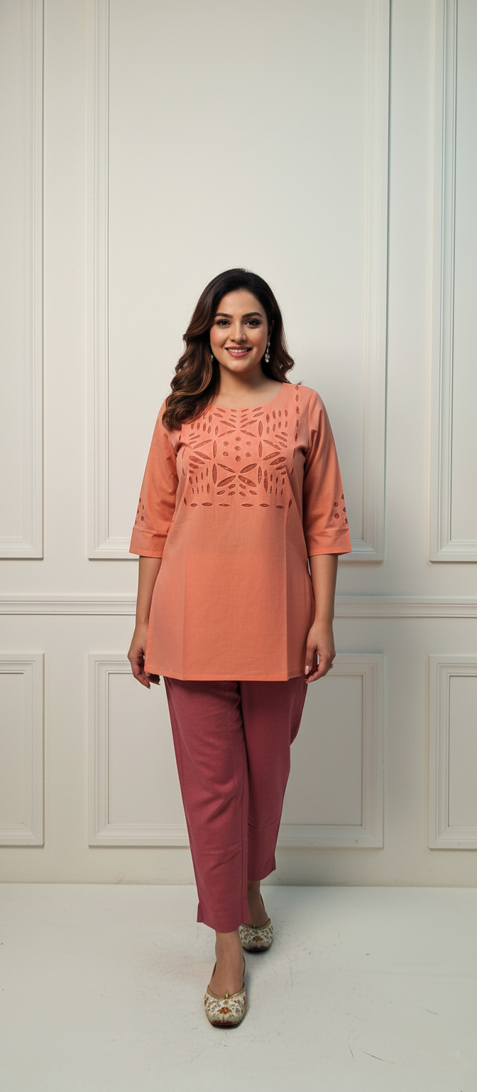 Modern Ethnic Embroidered Short Kurti