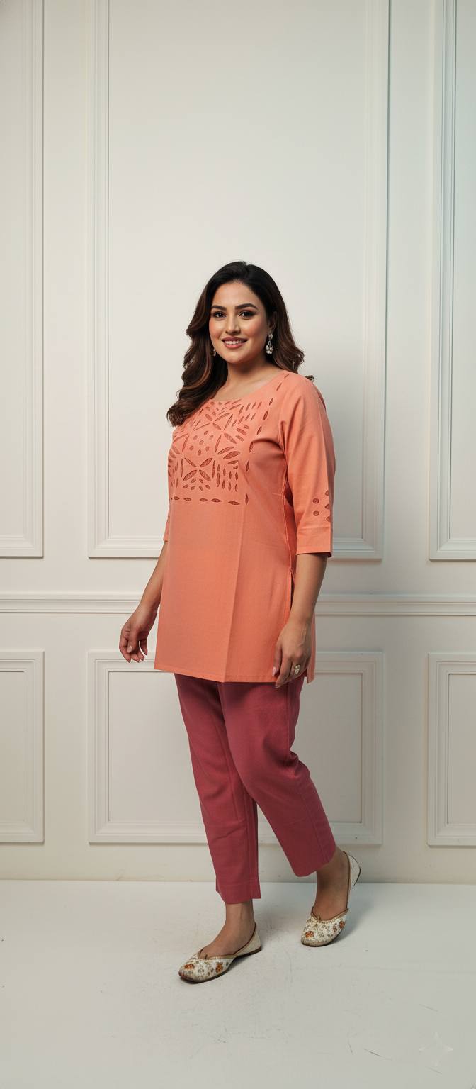 Modern Ethnic Embroidered Short Kurti