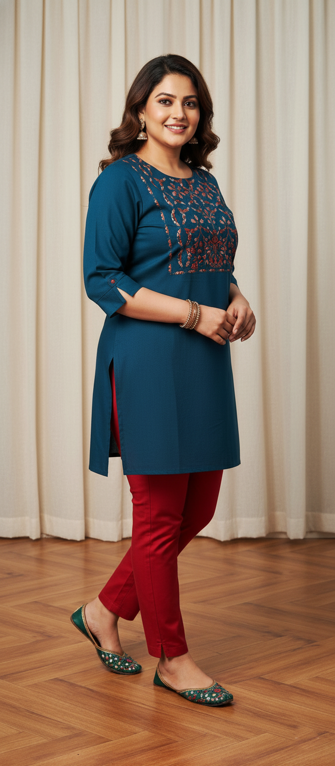 Modern Ethnic Embroidered Short Kurti