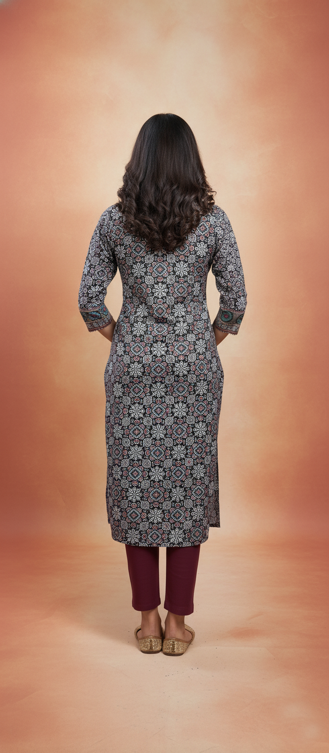 Premium Embroidery Work Ethnic Long Kurti