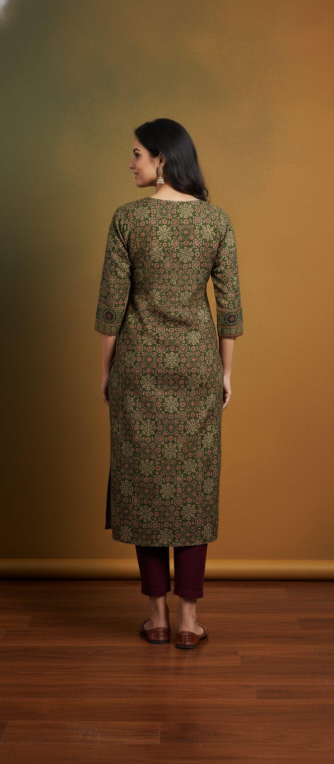 Premium Embroidery Work Ethnic Long Kurti