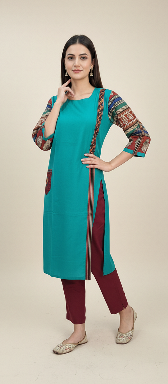 Elegant Mirror Work Long Kurti