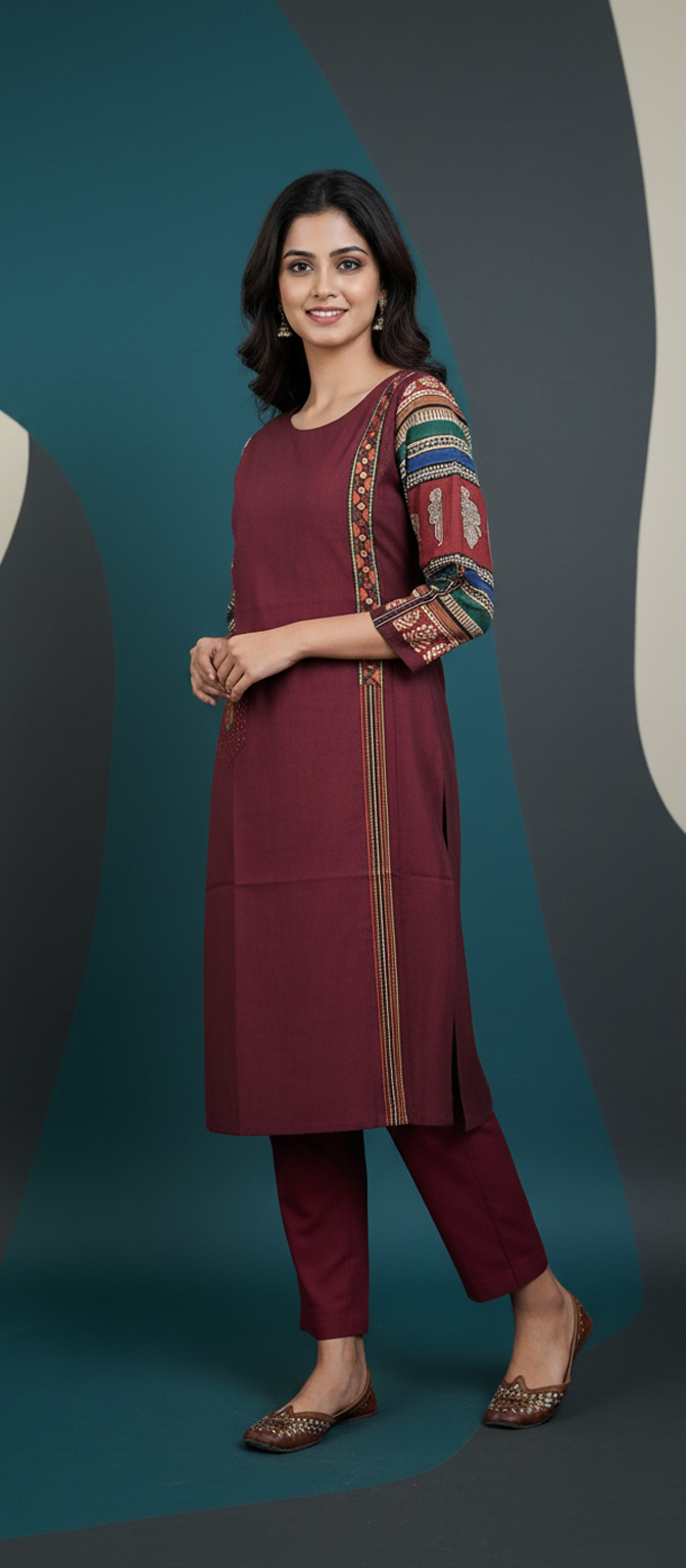 Elegant Mirror Work Long Kurti