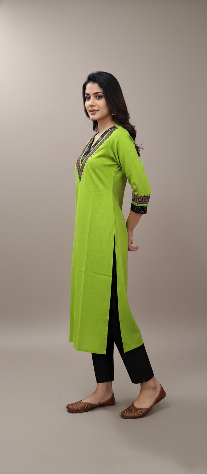 Ethnic Charm Mirror Work Long Kurti