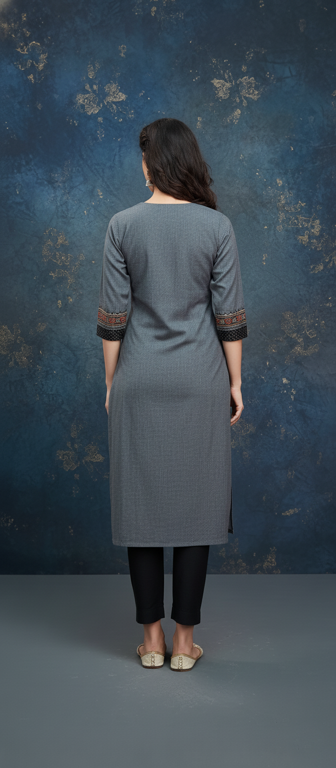 Ethnic Charm Mirror Work Long Kurti