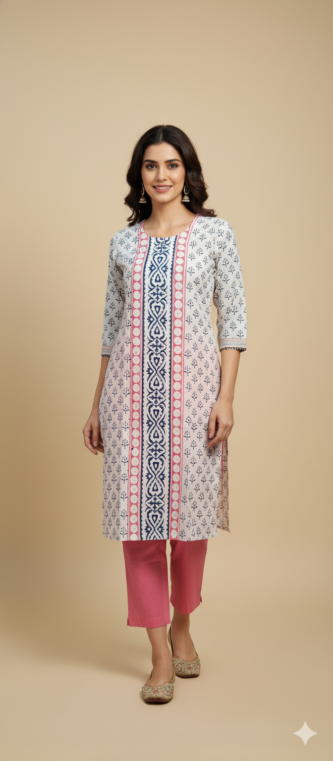 Royal Comfort Printed Pure Cotton Long Kurti