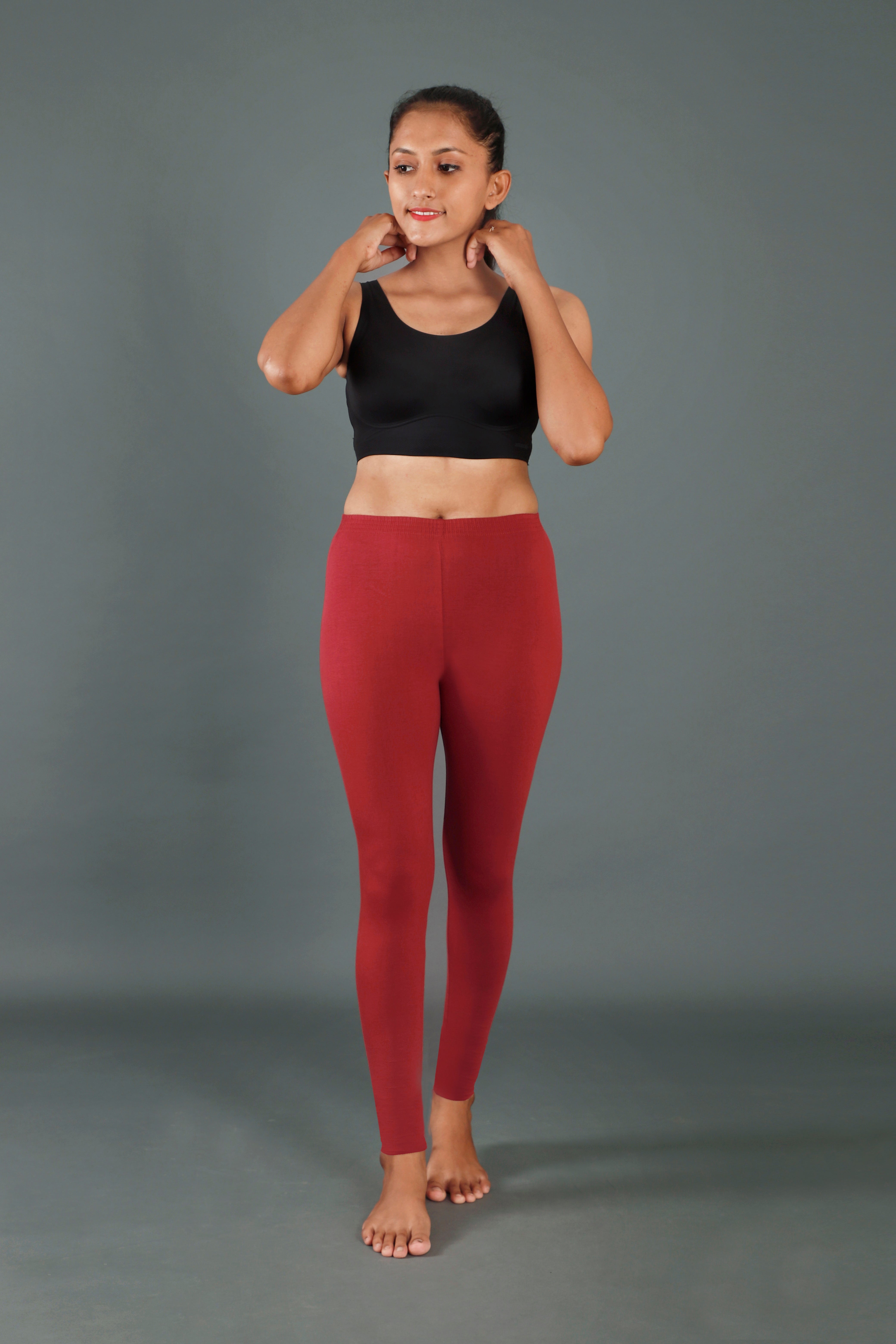 Premium Cotton Blend Ankle Leggings – All-Day Comfort Woman