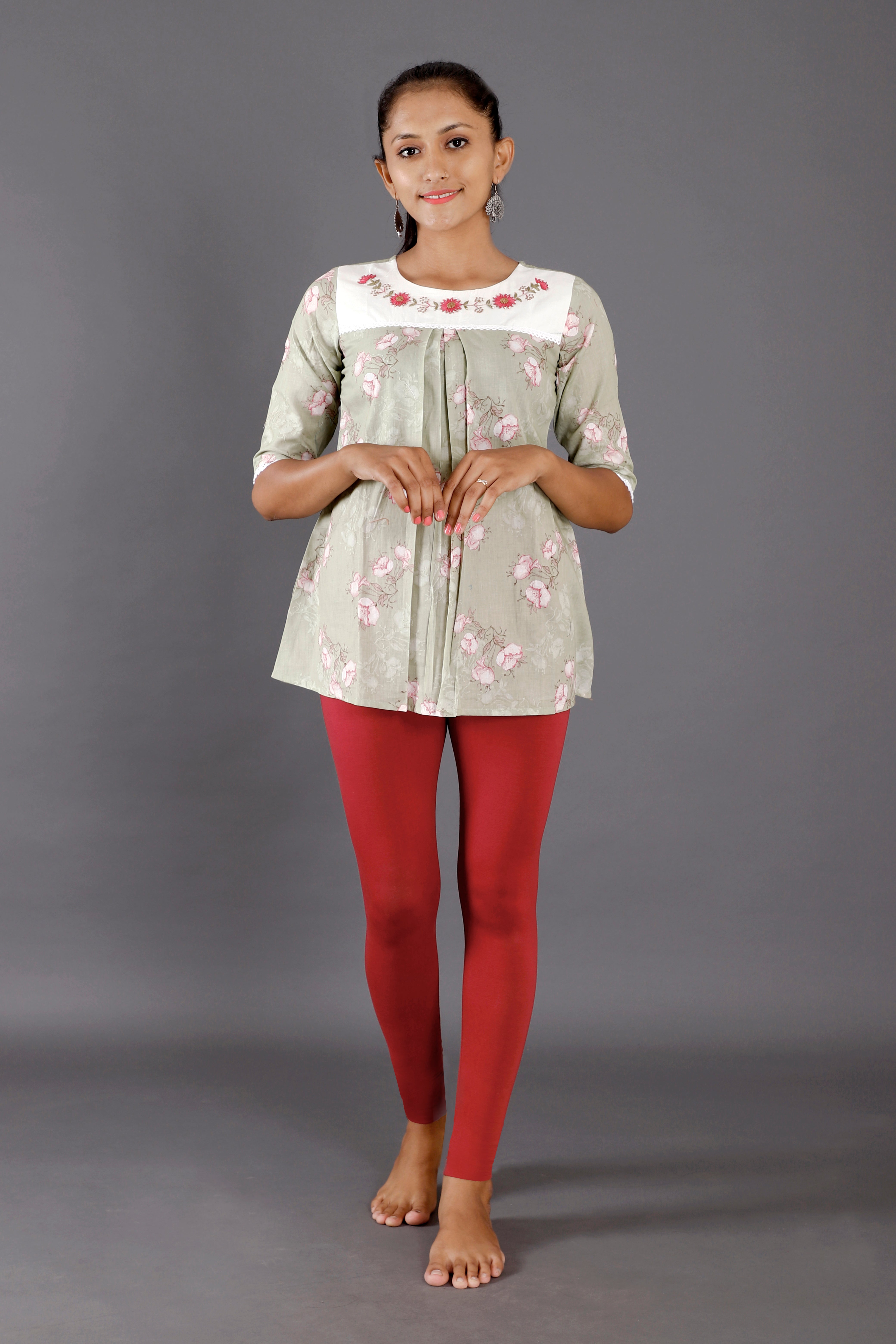 Premium Cotton Blend Ankle Leggings – All-Day Comfort Woman