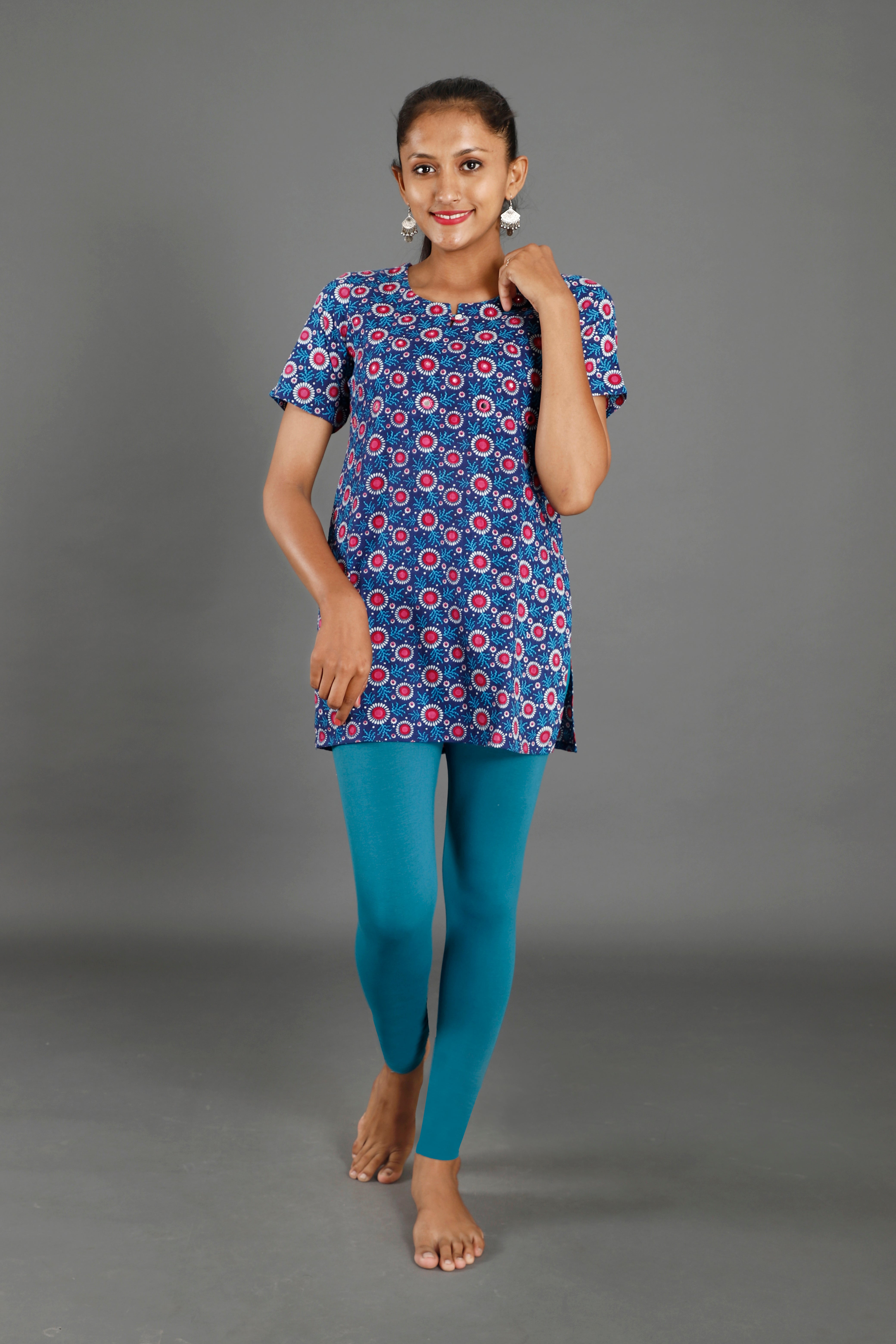 Premium Cotton Blend Ankle Leggings – All-Day Comfort Woman