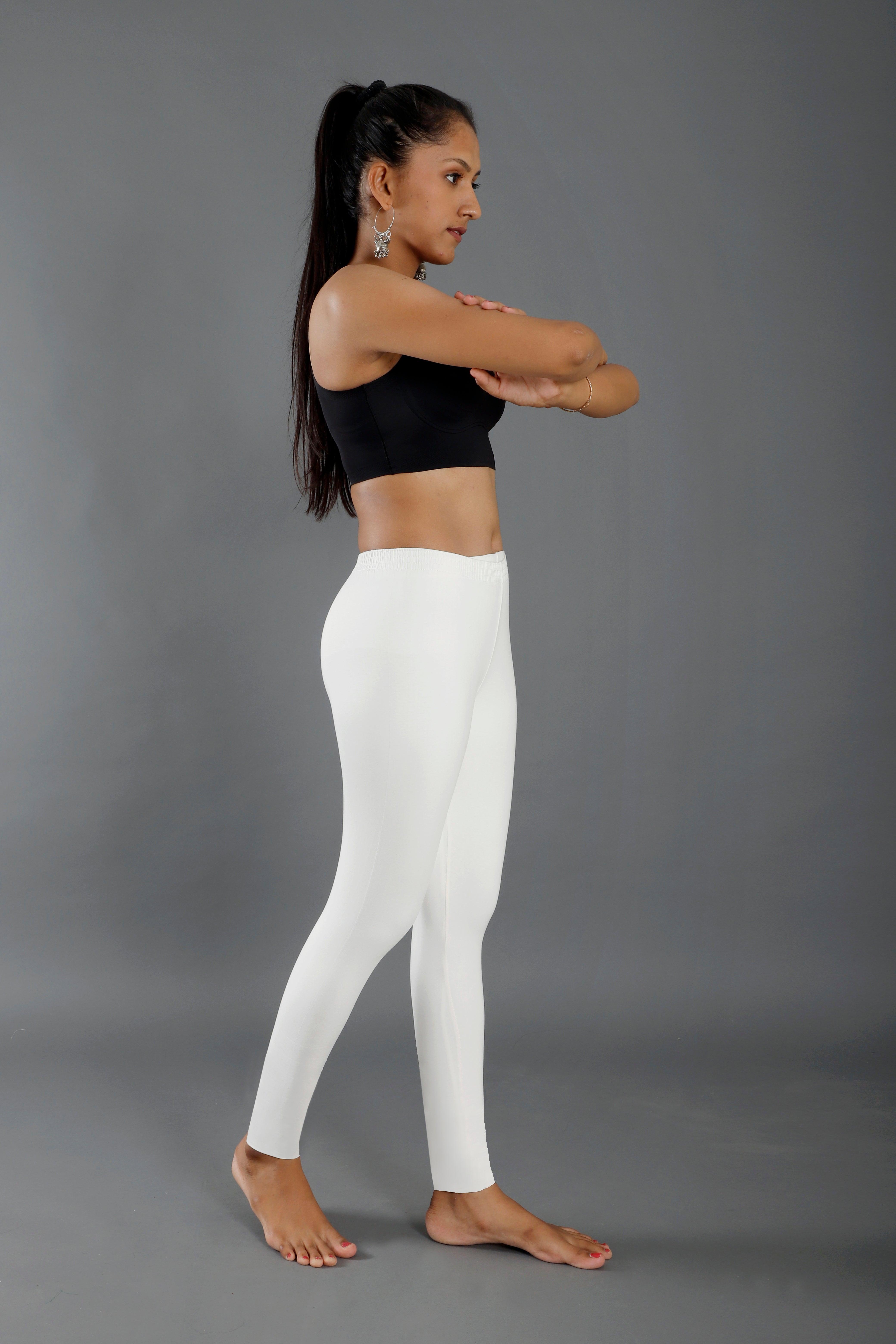Premium Cotton Blend Ankle Leggings – All-Day Comfort Woman
