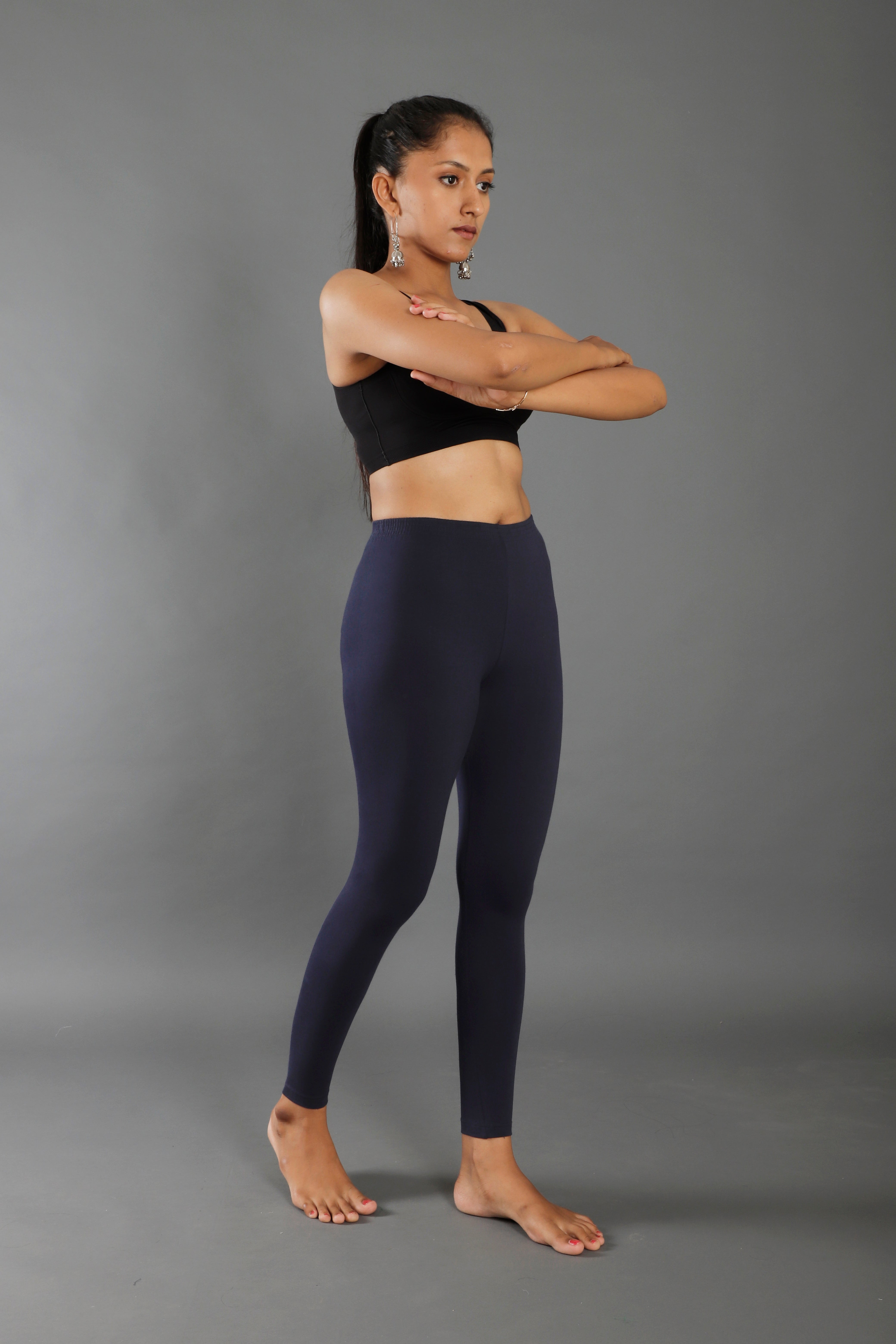 Premium Cotton Blend Ankle Leggings – All-Day Comfort Woman