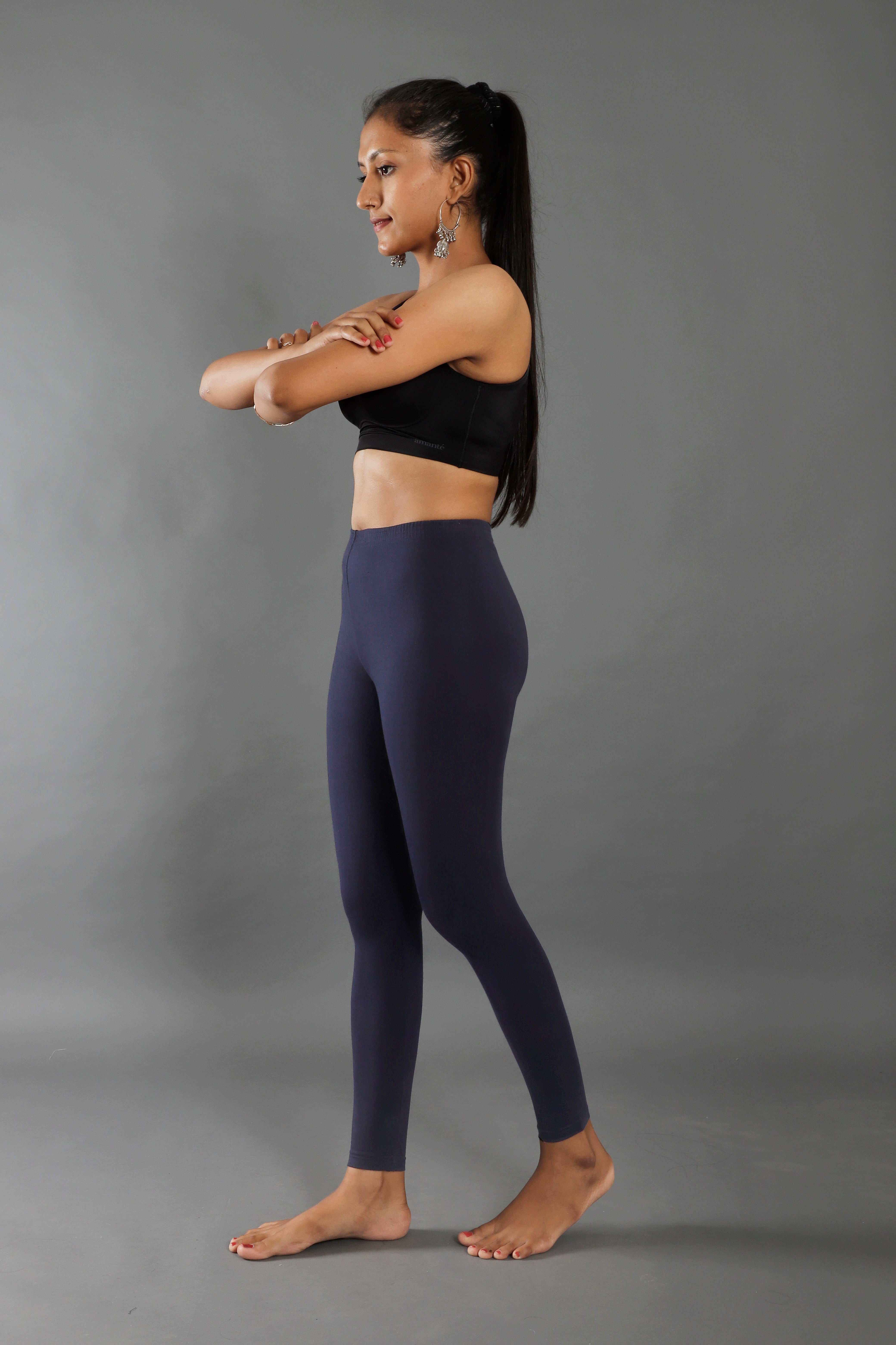Premium Cotton Blend Ankle Leggings – All-Day Comfort Woman