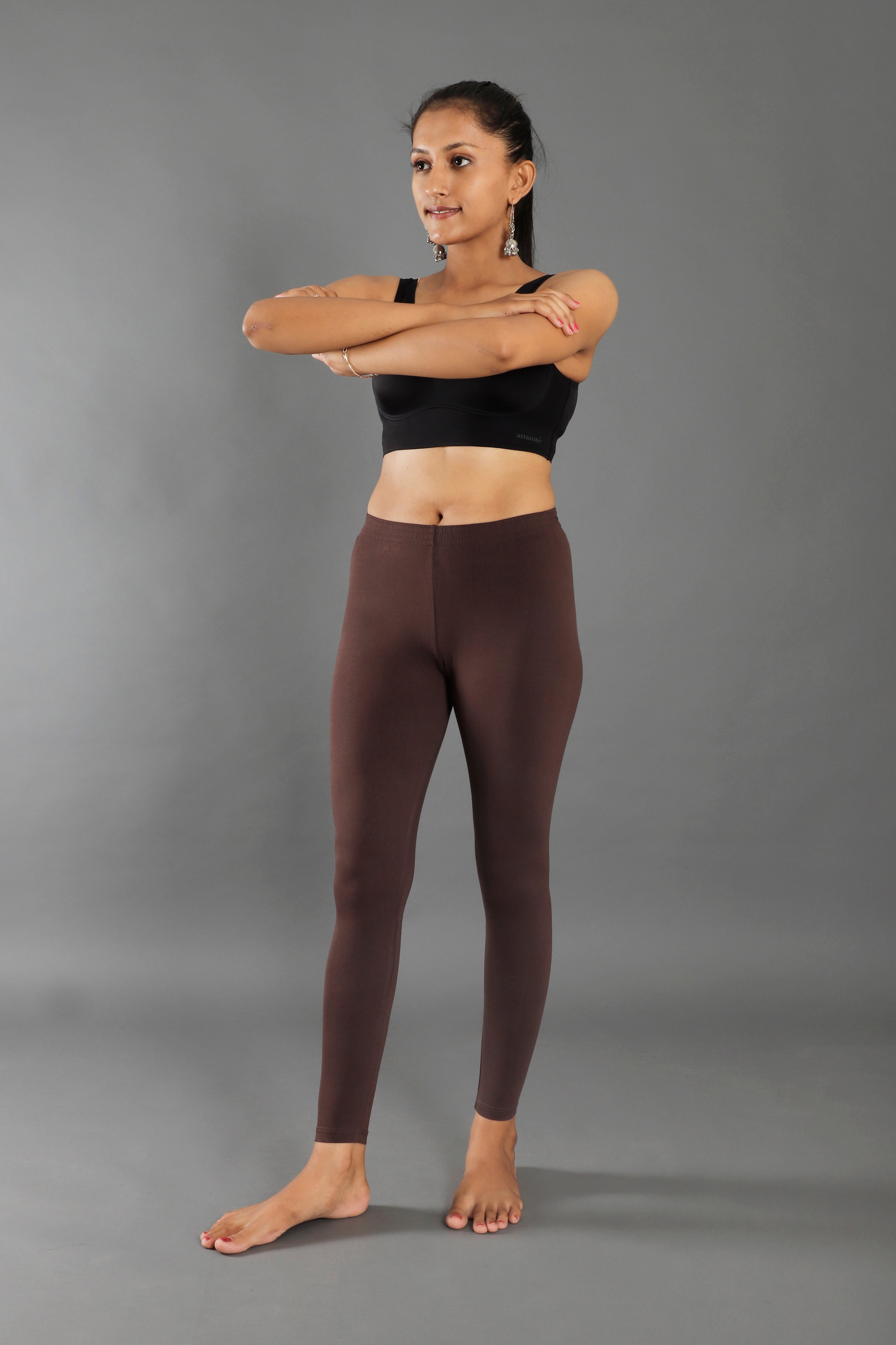 Premium Cotton Blend Ankle Leggings – All-Day Comfort Woman