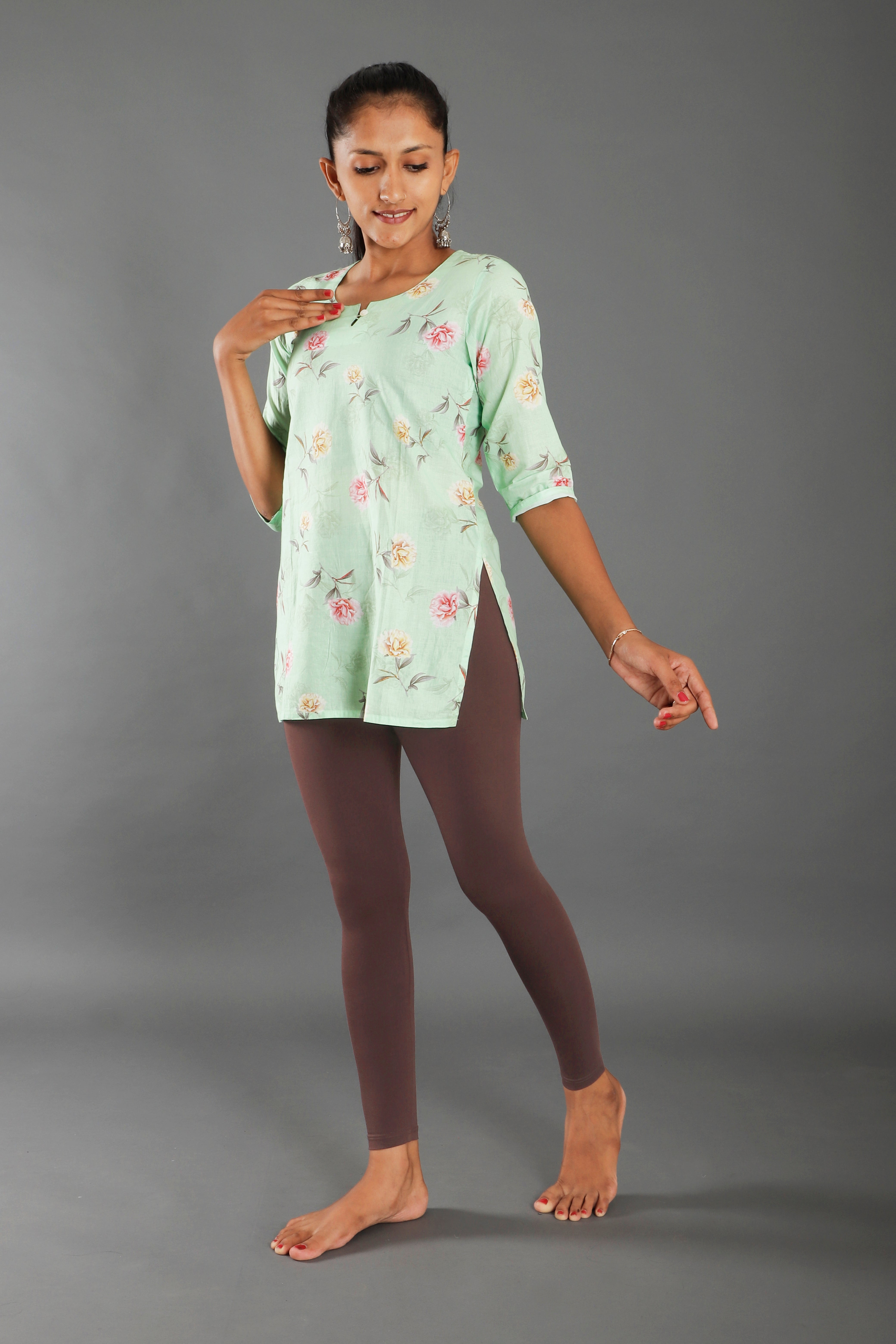 Premium Cotton Blend Ankle Leggings – All-Day Comfort Woman