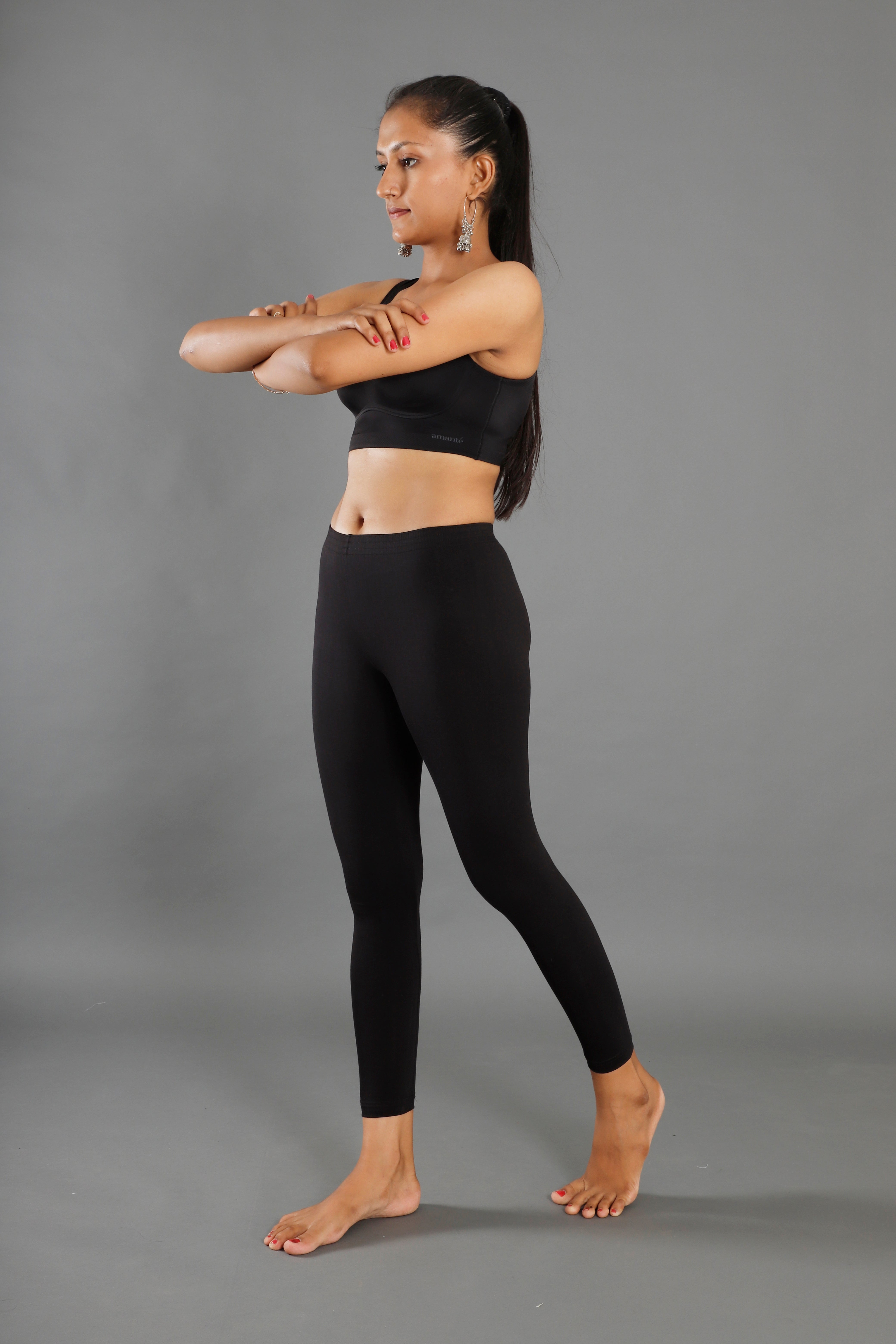 Premium Cotton Blend Ankle Leggings – All-Day Comfort Woman