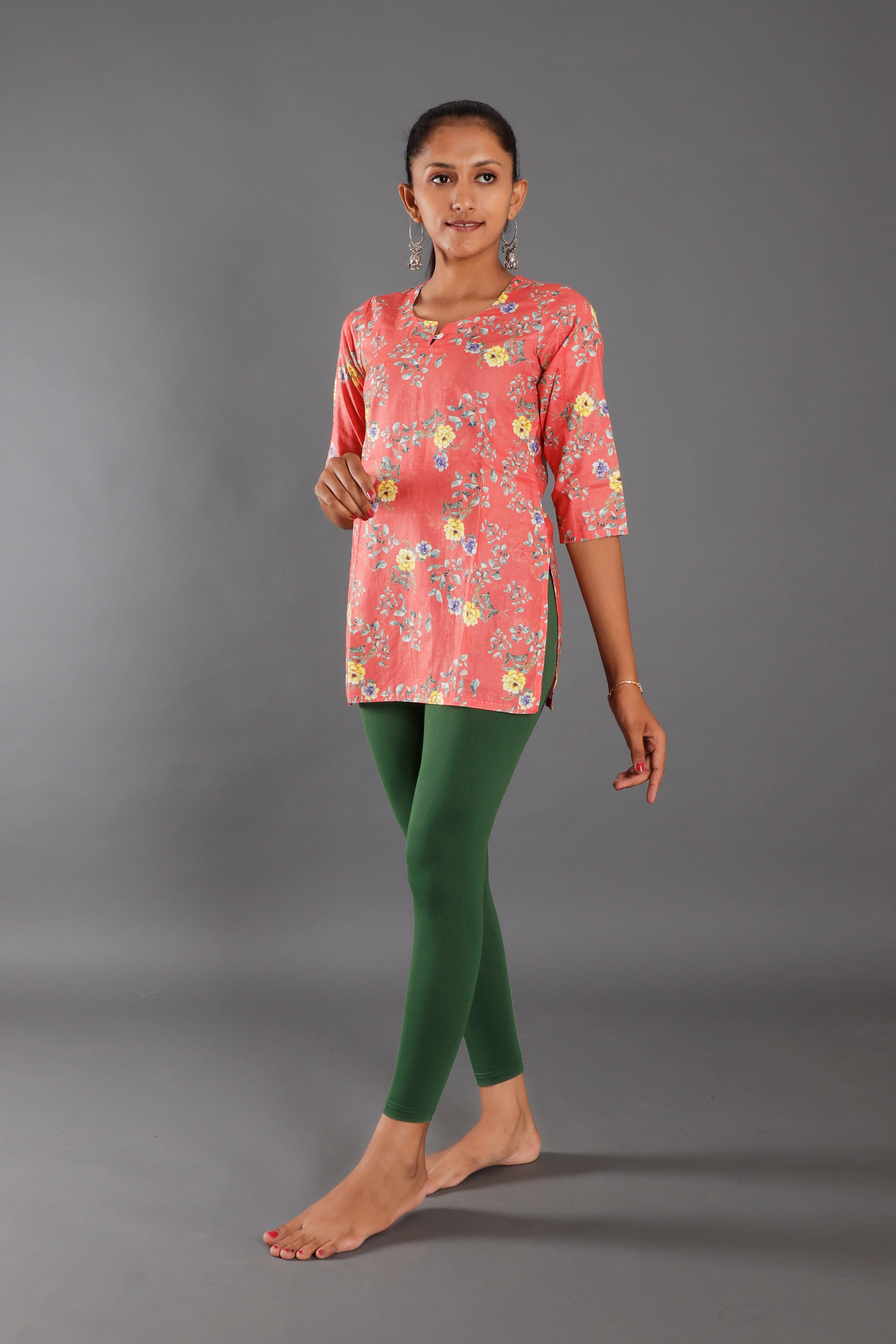 Premium Cotton Blend Ankle Leggings – All-Day Comfort Woman