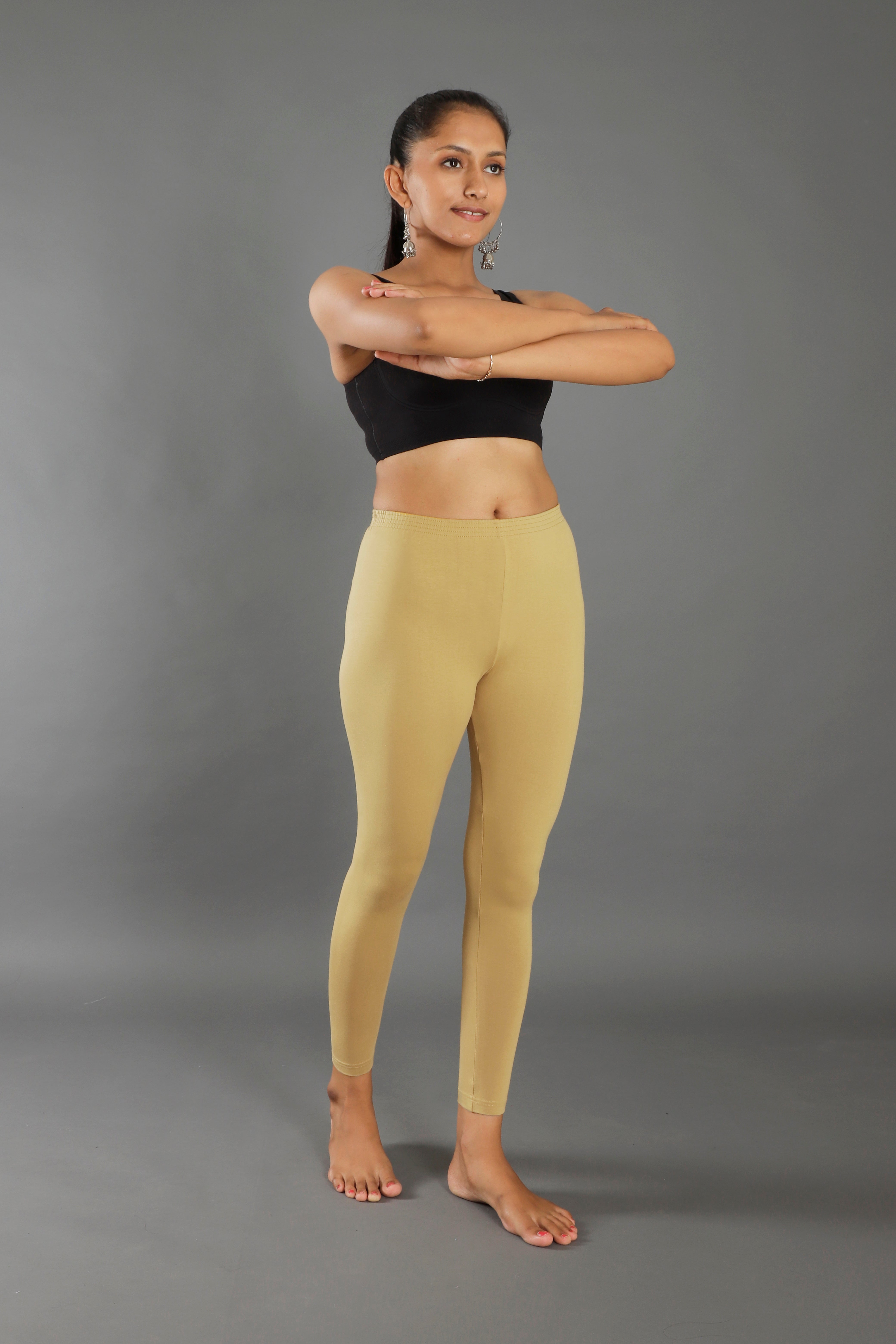 Premium Cotton Blend Ankle Leggings – All-Day Comfort Woman