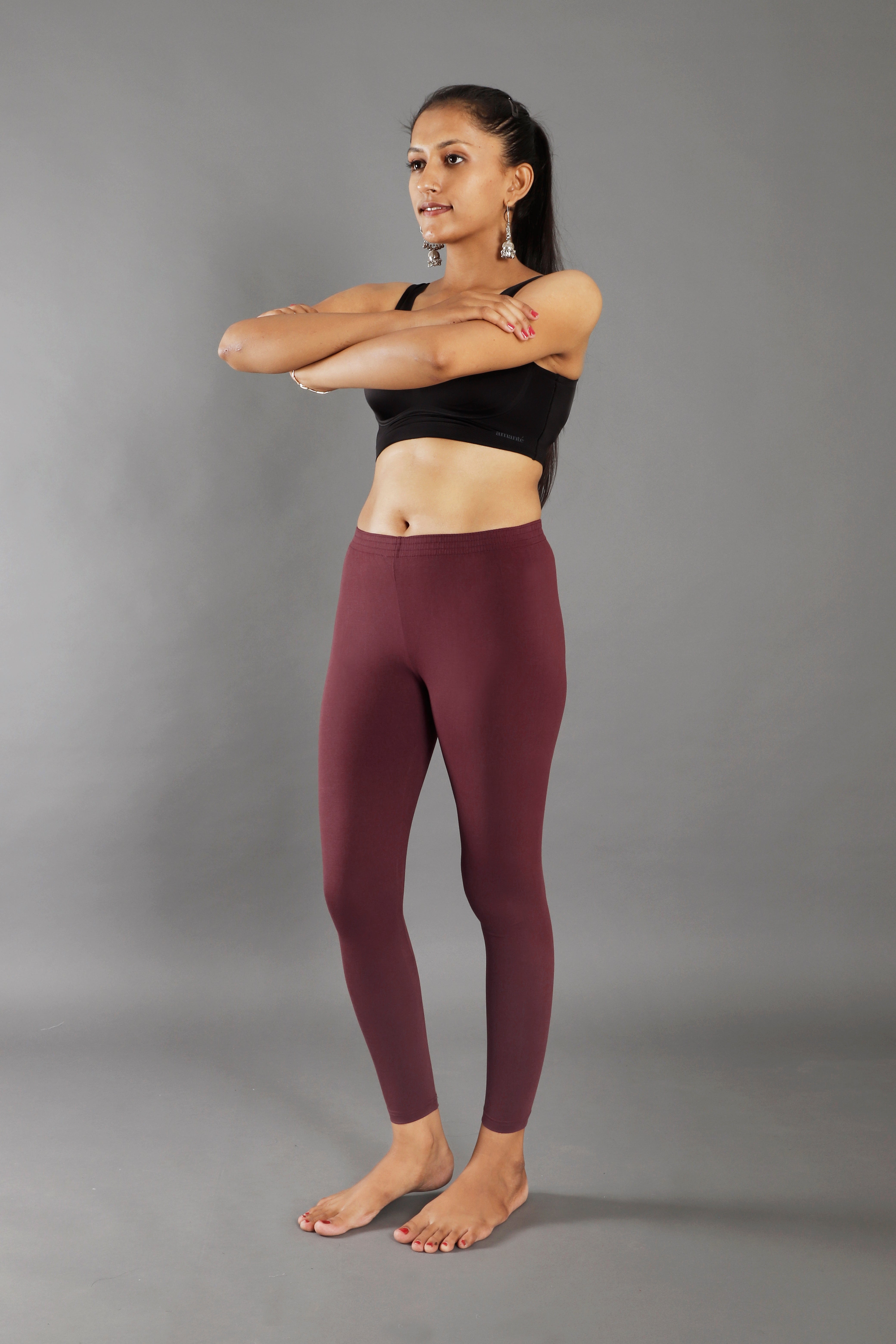 Premium Cotton Blend Ankle Leggings – All-Day Comfort Woman