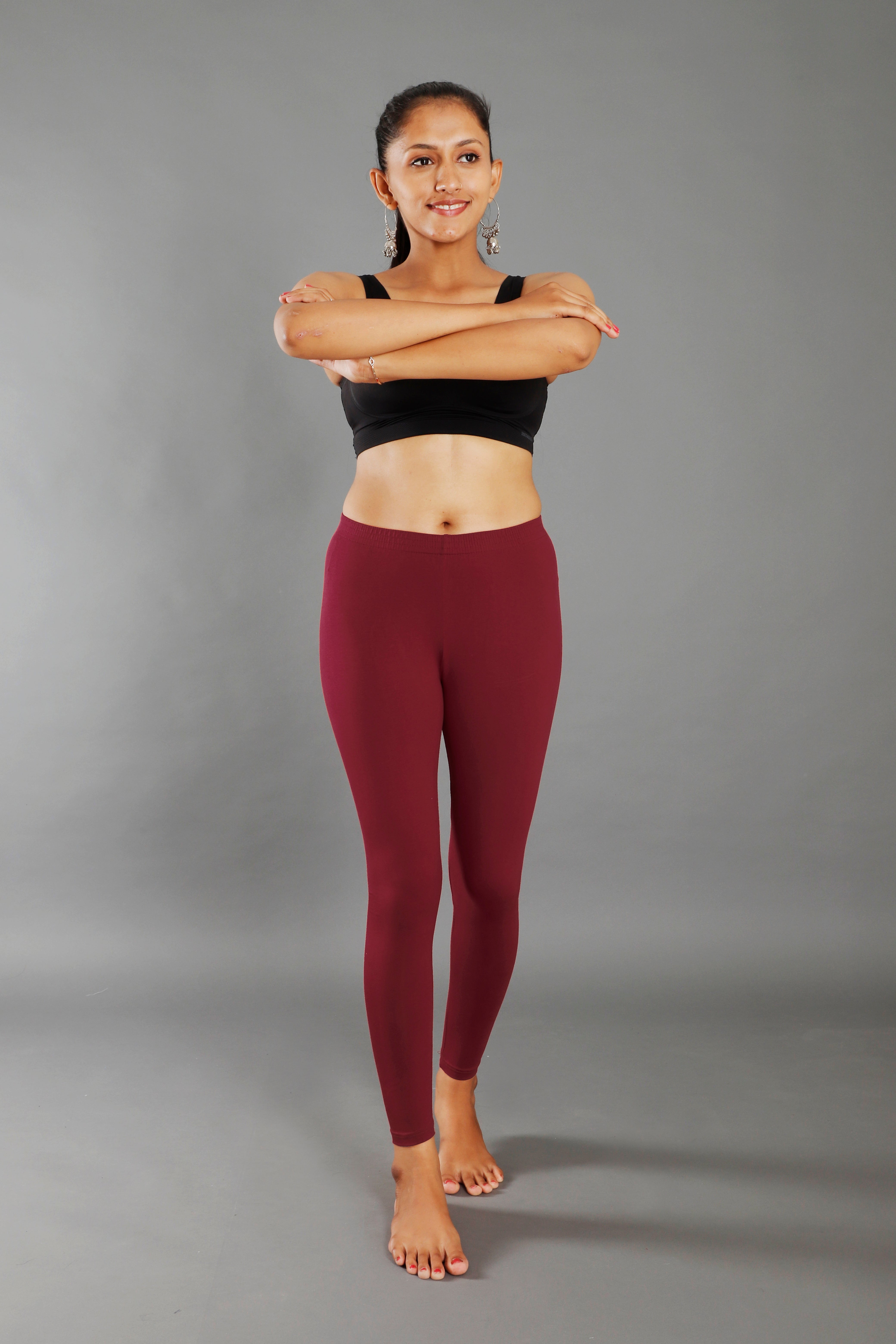 Premium Cotton Blend Ankle Leggings – All-Day Comfort Woman