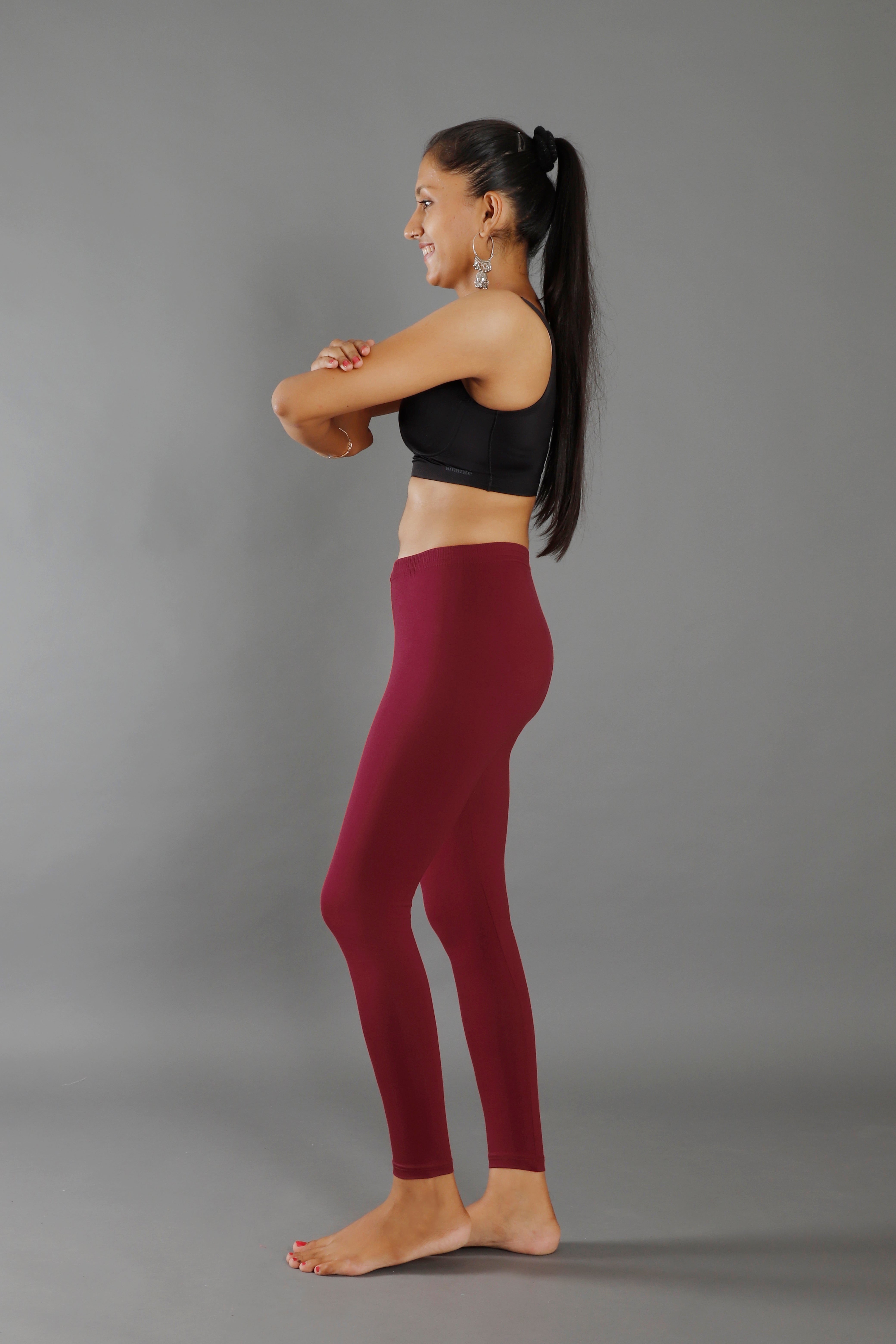 Premium Cotton Blend Ankle Leggings – All-Day Comfort Woman