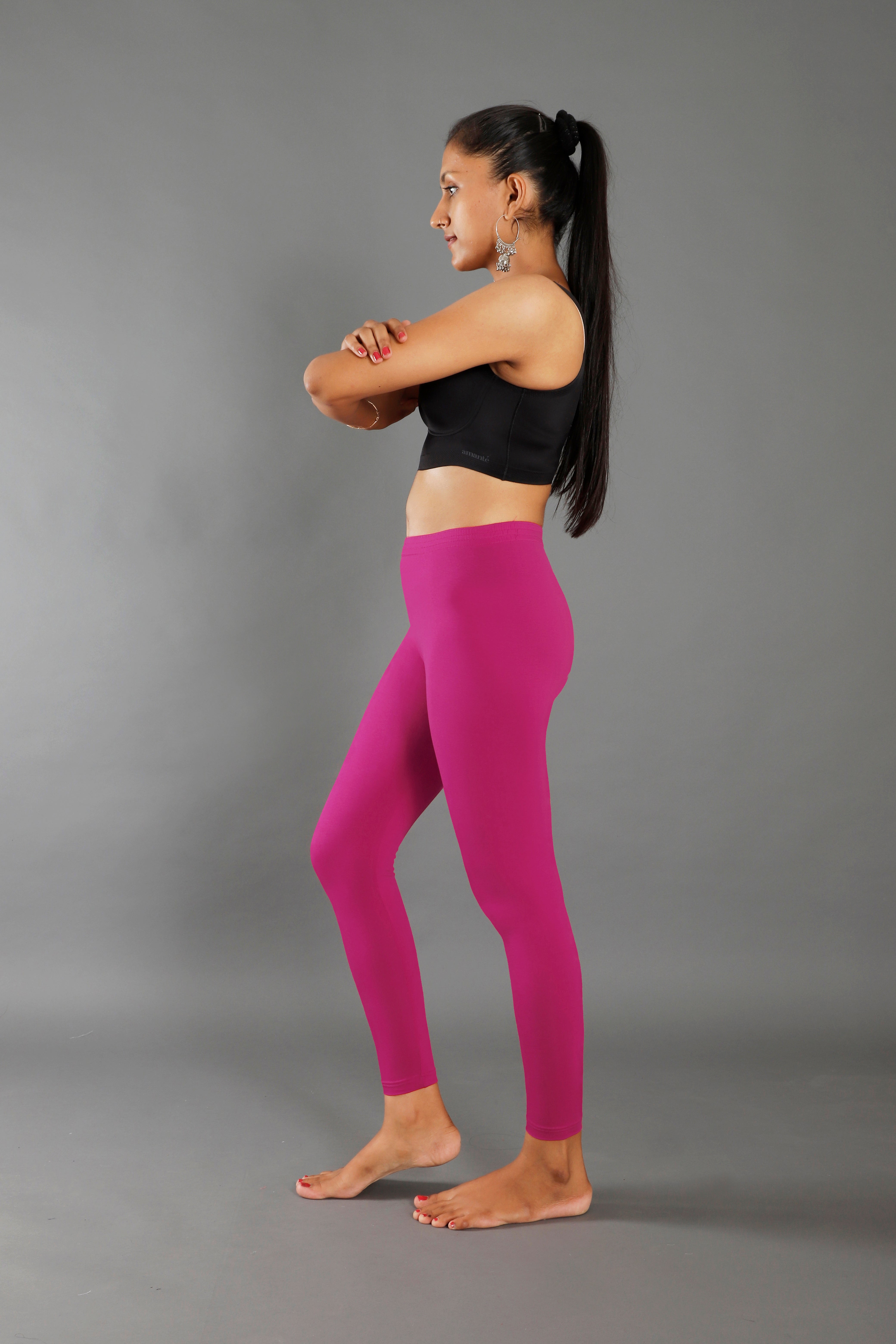 Premium Cotton Blend Ankle Leggings – All-Day Comfort Woman