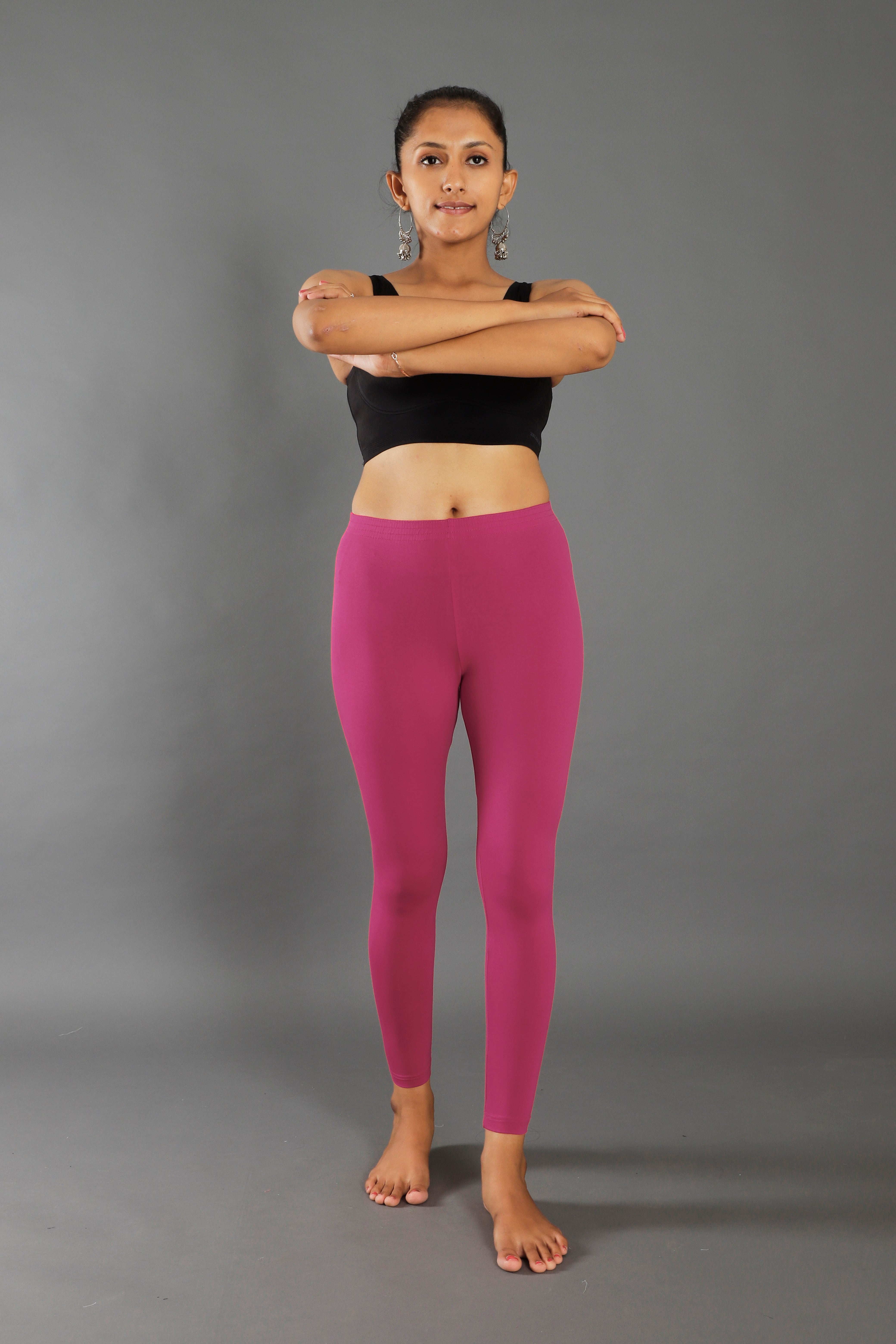 Premium Cotton Blend Ankle Leggings – All-Day Comfort Woman