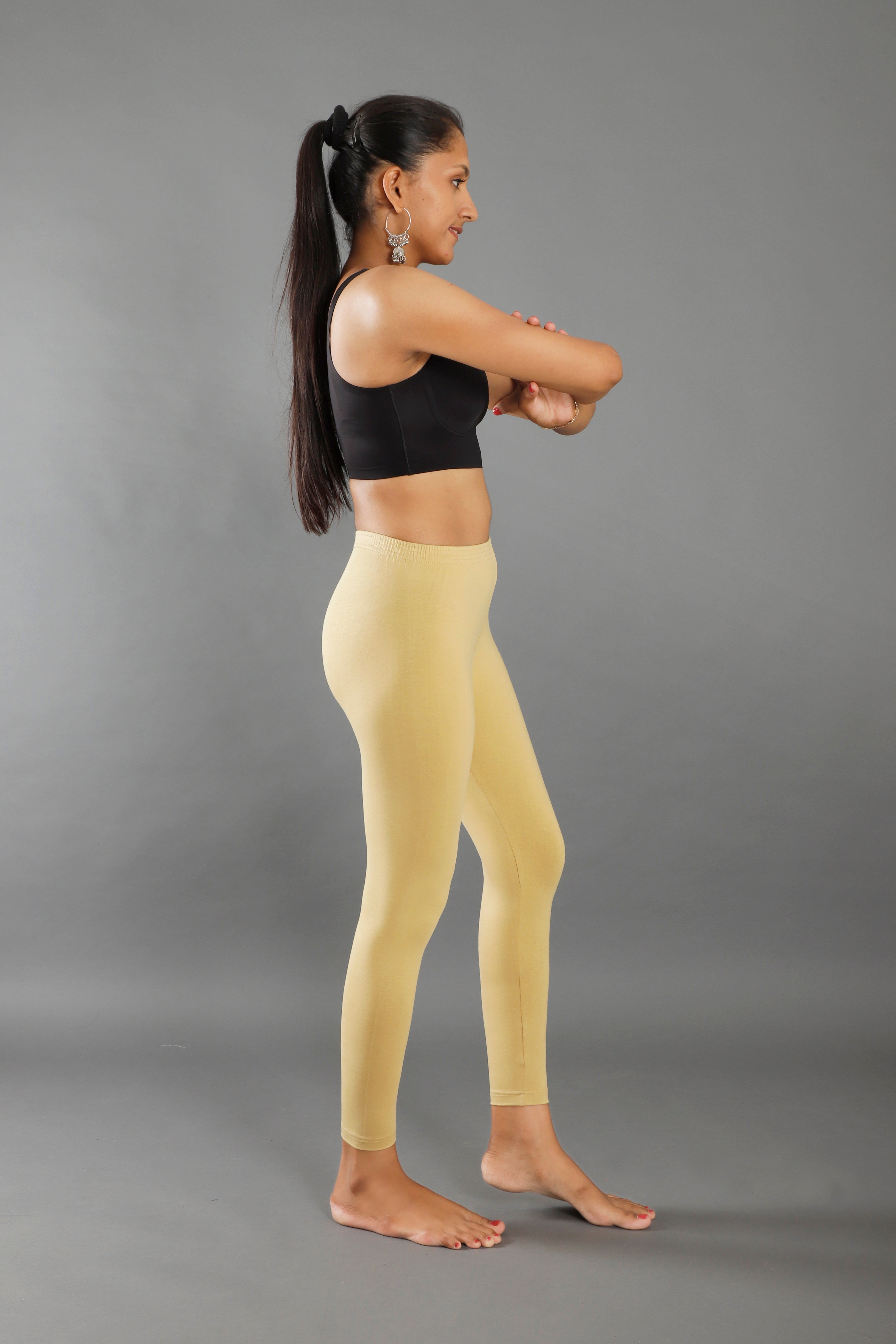 Premium Cotton Blend Ankle Leggings – All-Day Comfort Woman