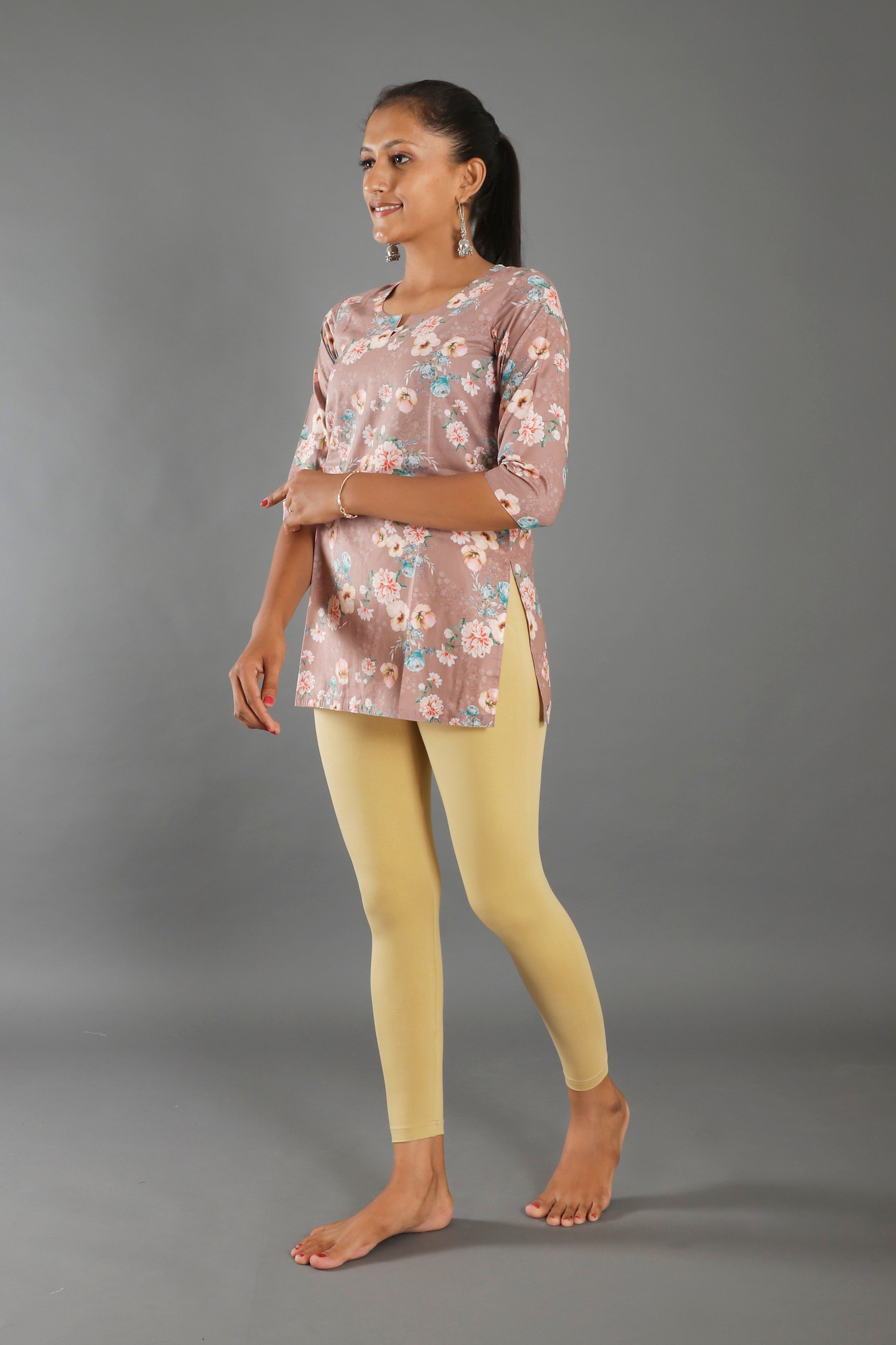 Premium Cotton Blend Ankle Leggings – All-Day Comfort Woman