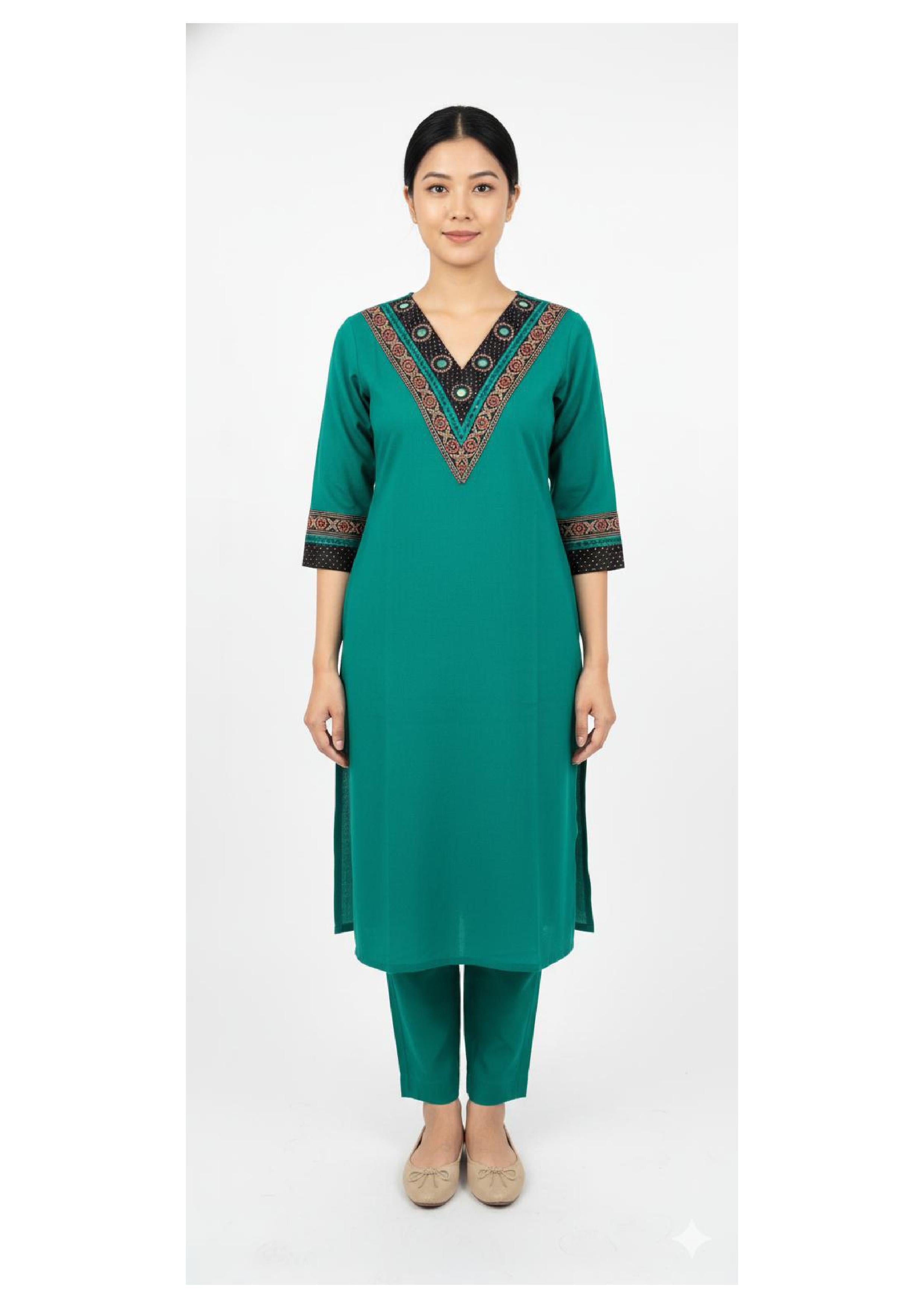 Designer Long Kurti Pant Set