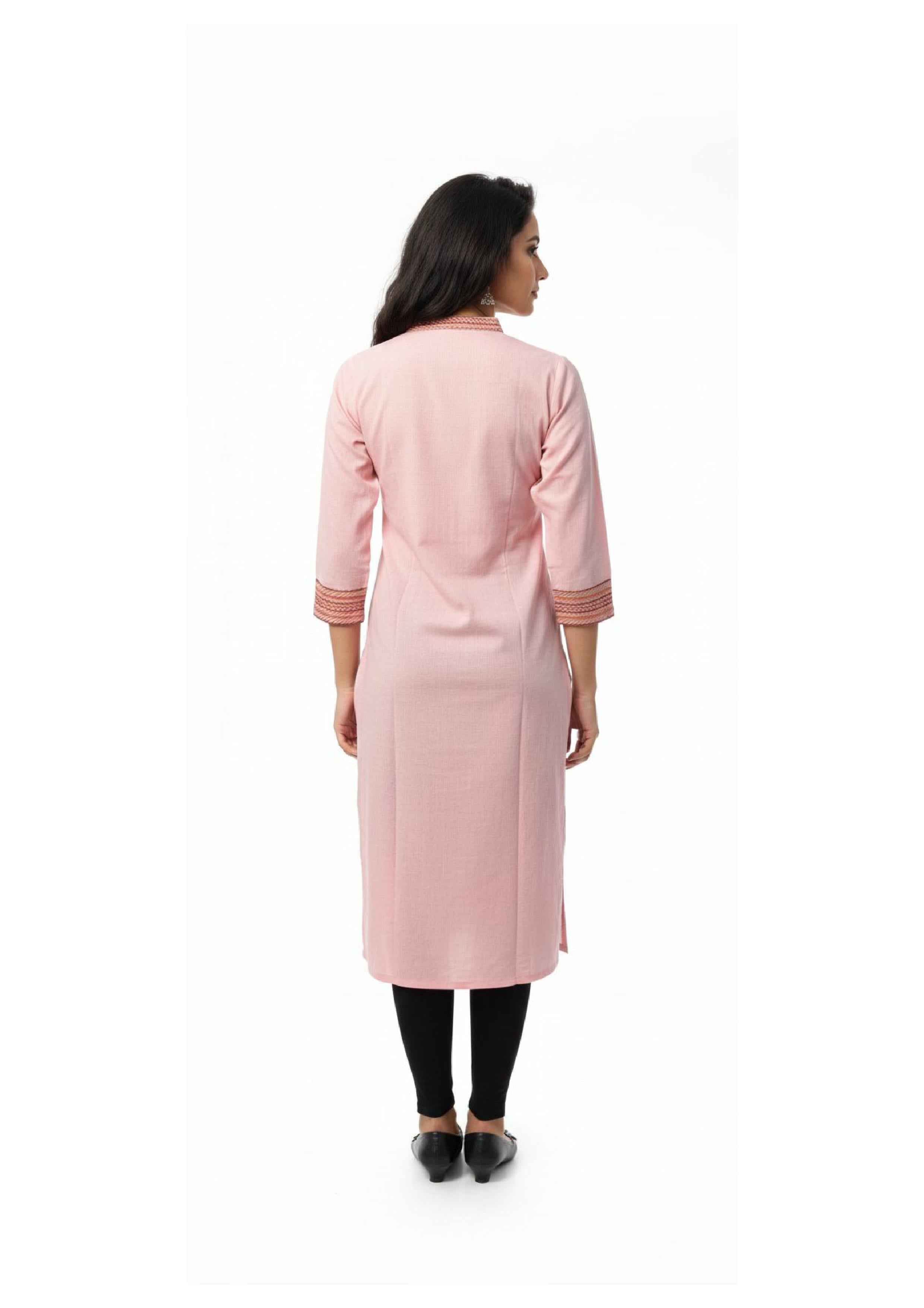 Stylish Long Kurti for Women with Thread Embroidered Neck work