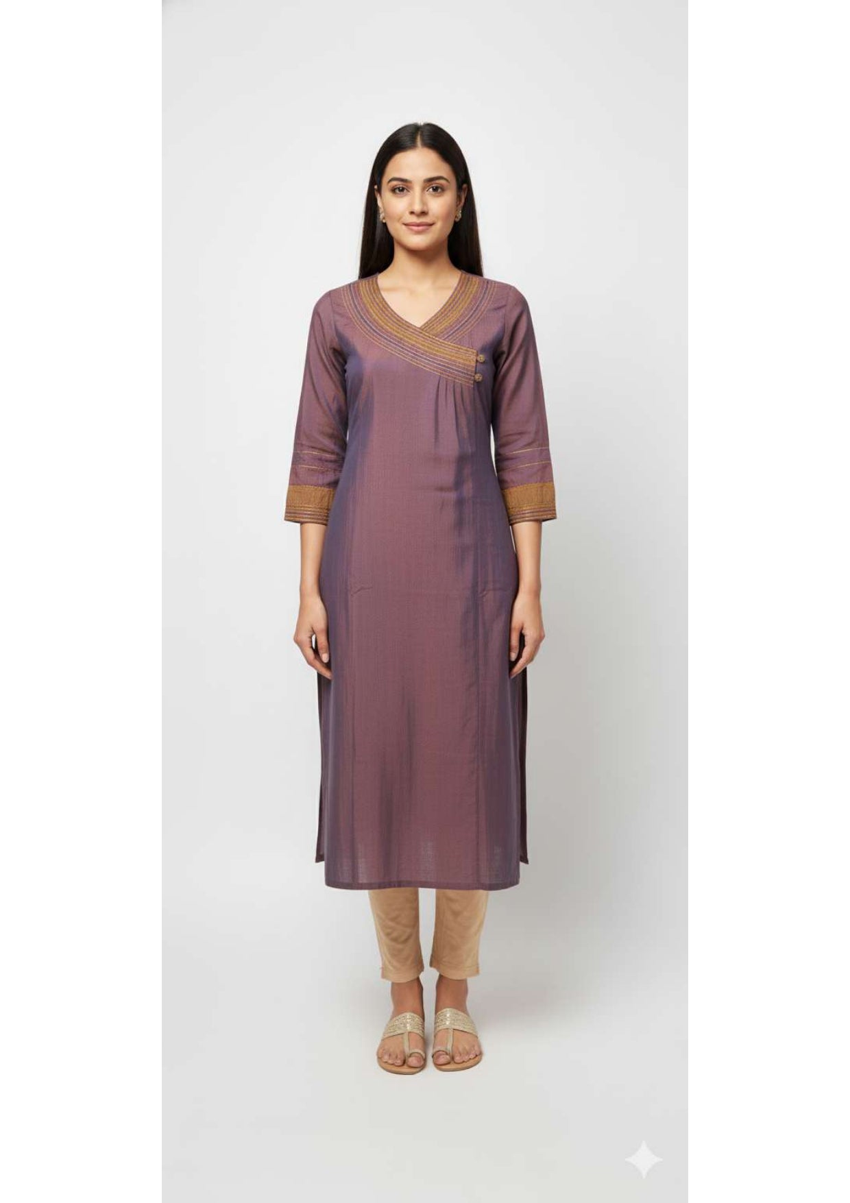 Emerald Kurti with Ethnic Embroidery