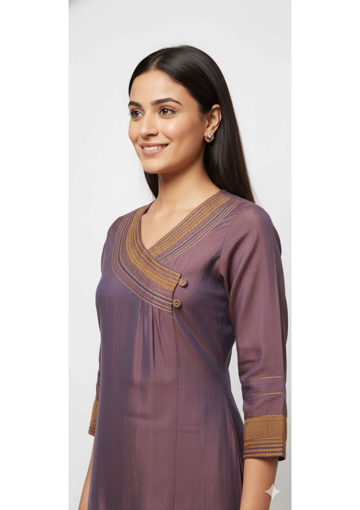 Emerald Kurti with Ethnic Embroidery