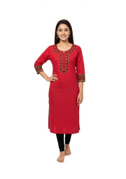 Elegant Hand-Embroidered Round Neck Kurti